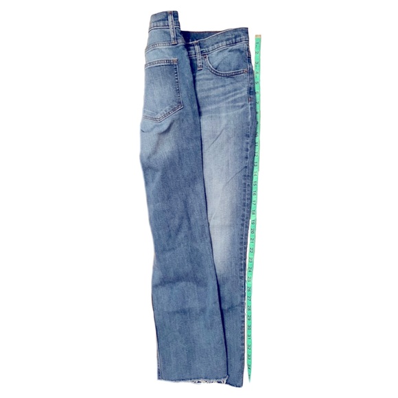 JCrew Button Fly Med Wash High-Rise Crop Flare Raw Hem Sz27 - Picture 11 of 13